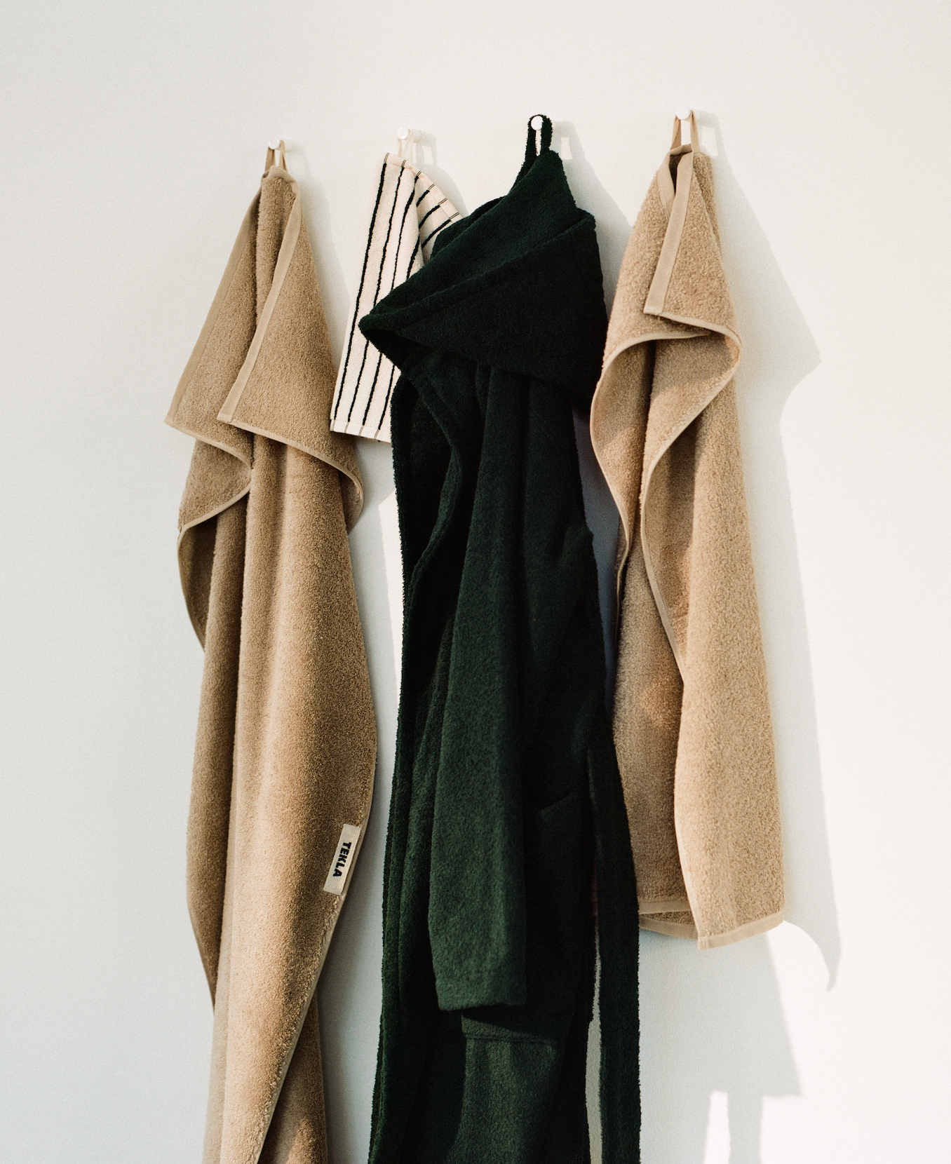 Tekla Black Hooded Bathrobe