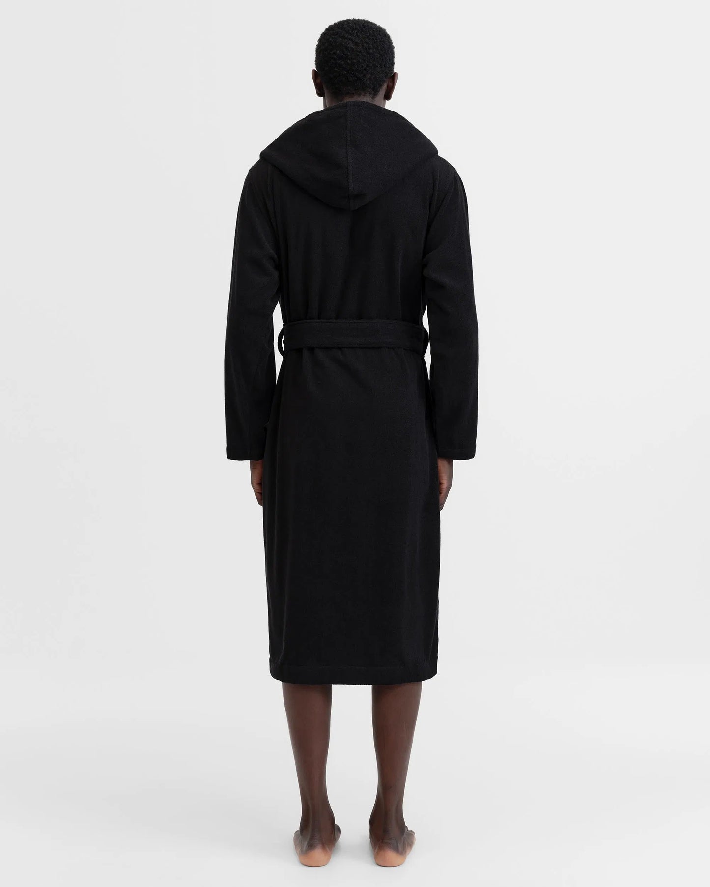 Tekla Black Hooded Bathrobe